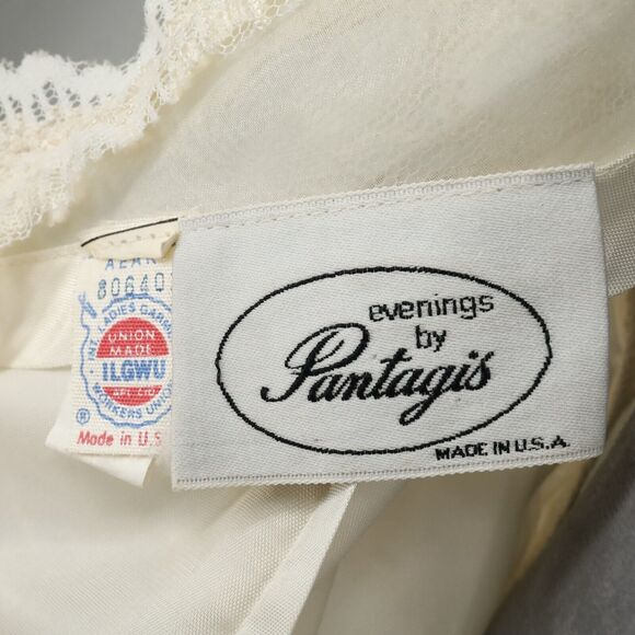 Evenings by Pantagis Gown Womens 4 Ivory Lace Dress Lined Bubble Hem Vintage 80s - Picture 3 of 13